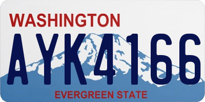 WA license plate AYK4166