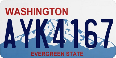 WA license plate AYK4167