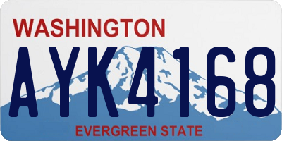 WA license plate AYK4168