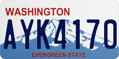 WA license plate AYK4170