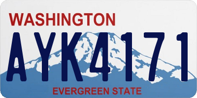 WA license plate AYK4171