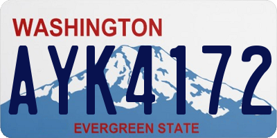 WA license plate AYK4172