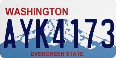 WA license plate AYK4173