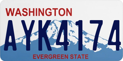 WA license plate AYK4174