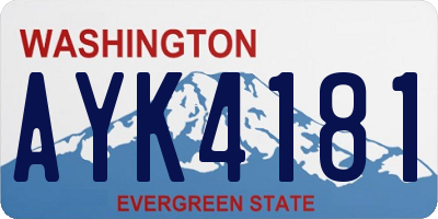 WA license plate AYK4181