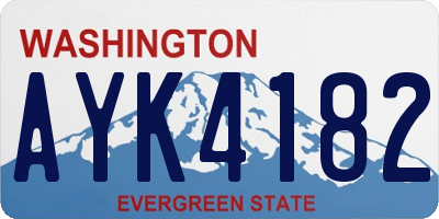 WA license plate AYK4182