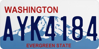 WA license plate AYK4184