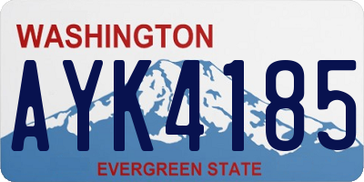 WA license plate AYK4185