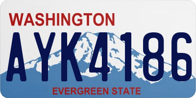 WA license plate AYK4186