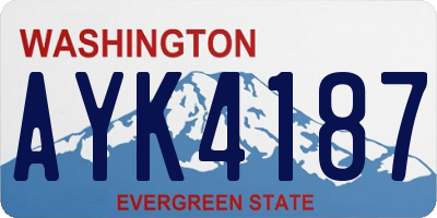 WA license plate AYK4187