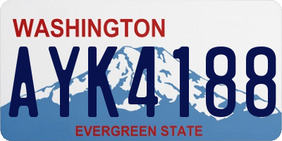 WA license plate AYK4188