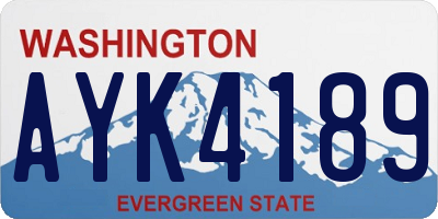WA license plate AYK4189