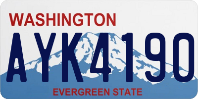 WA license plate AYK4190