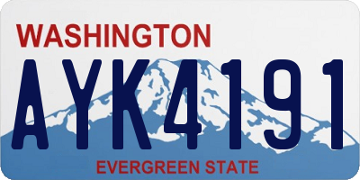 WA license plate AYK4191