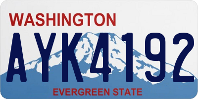 WA license plate AYK4192