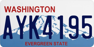 WA license plate AYK4195