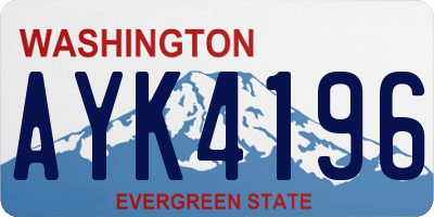WA license plate AYK4196