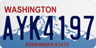 WA license plate AYK4197