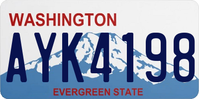 WA license plate AYK4198