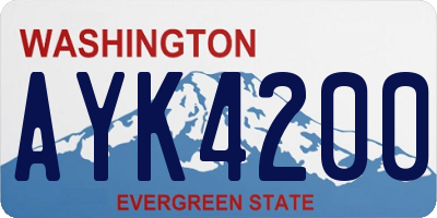WA license plate AYK4200