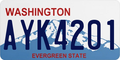 WA license plate AYK4201