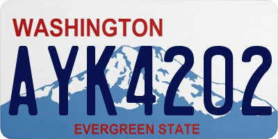 WA license plate AYK4202