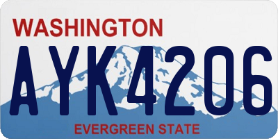 WA license plate AYK4206