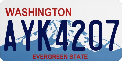 WA license plate AYK4207