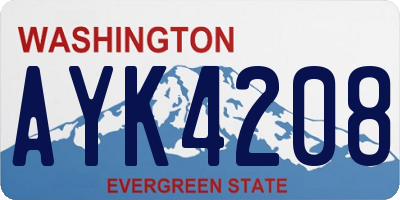 WA license plate AYK4208