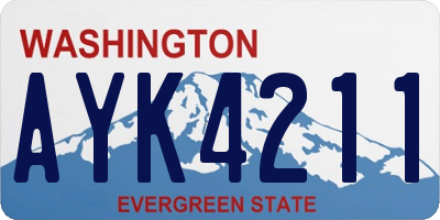WA license plate AYK4211