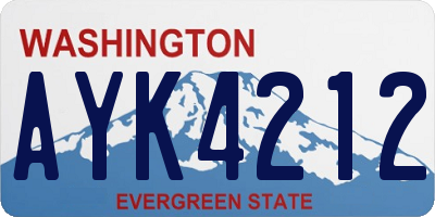 WA license plate AYK4212