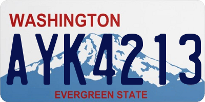 WA license plate AYK4213