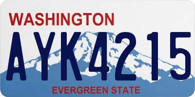 WA license plate AYK4215