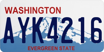 WA license plate AYK4216