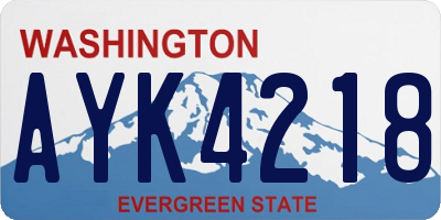 WA license plate AYK4218