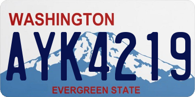 WA license plate AYK4219