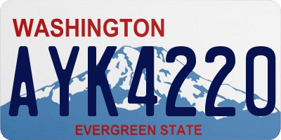 WA license plate AYK4220