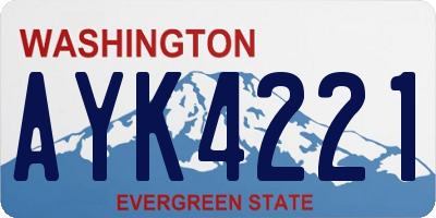 WA license plate AYK4221