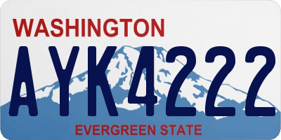 WA license plate AYK4222