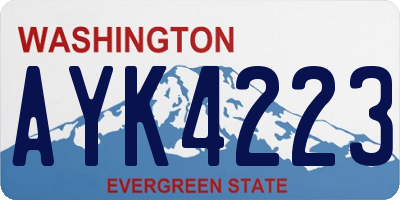 WA license plate AYK4223