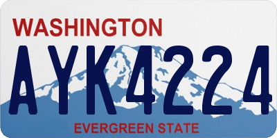 WA license plate AYK4224