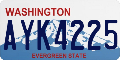 WA license plate AYK4225