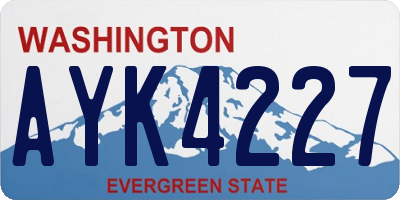 WA license plate AYK4227