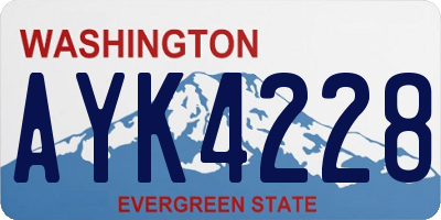 WA license plate AYK4228