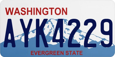 WA license plate AYK4229