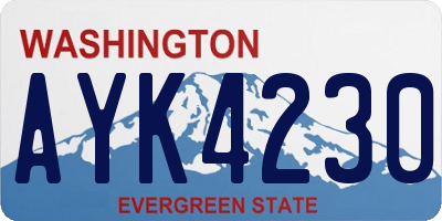 WA license plate AYK4230