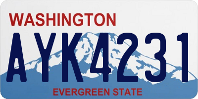 WA license plate AYK4231