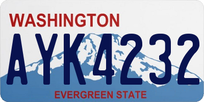 WA license plate AYK4232