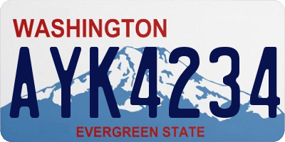 WA license plate AYK4234
