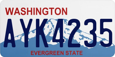 WA license plate AYK4235